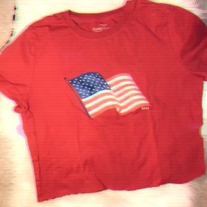 Cute Cropped Shirt-with flag
